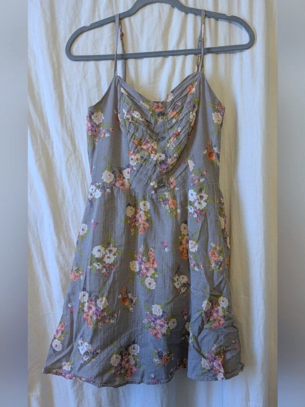 LC Lauren Conrad Floral Pattern Ruffled Dress with Button Details Size 8